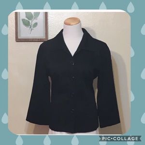 WD NY  Fun Big Button  Black Up Jacket